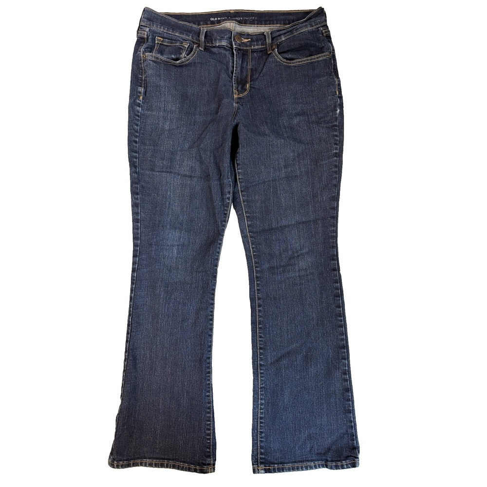 Old Navy Curvy Profile Bootcut Jeans 12S Dark Wash Mid Rise Stretch Y2K Indie